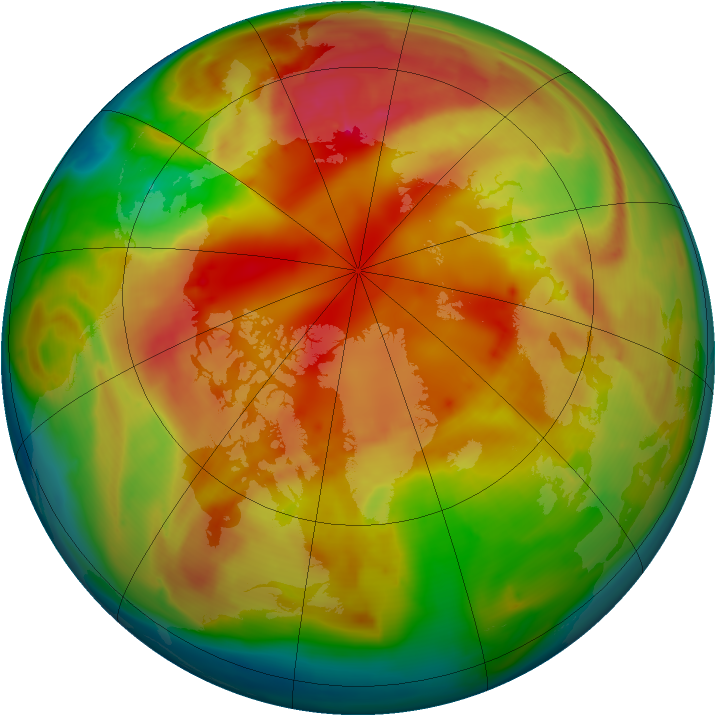 Arctic ozone map for 22 February 2009